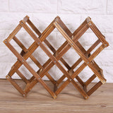 Foldable Wooden Wine Rack Organizer Display Shelf 10 Bottles Capacity