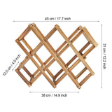 Foldable Wooden Wine Rack Organizer Display Shelf 10 Bottles Capacity - Extra Image