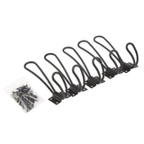 Vintage Style Double Coat Hat Hooks Closet Hanger Organizer (5PCS Black L)