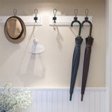 Vintage Style Double Coat Hat Hooks Closet Hanger Organizer (5PCS Black L)