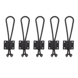Vintage Style Double Coat Hat Hooks Closet Hanger Organizer (5PCS Black L)