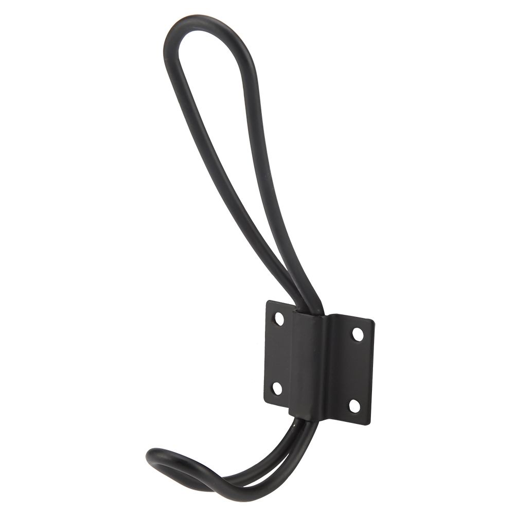 Vintage Style Double Coat Hat Hooks Closet Hanger Organizer (5PCS Black L)
