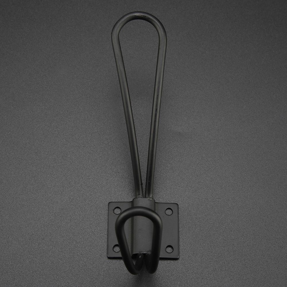 Vintage Style Double Coat Hat Hooks Closet Hanger Organizer (5PCS Black L)