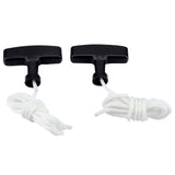 2pcs Lawnmower Recoil Pull Starter Handle 1.5m Cord Rope Mower Accessories - Side View