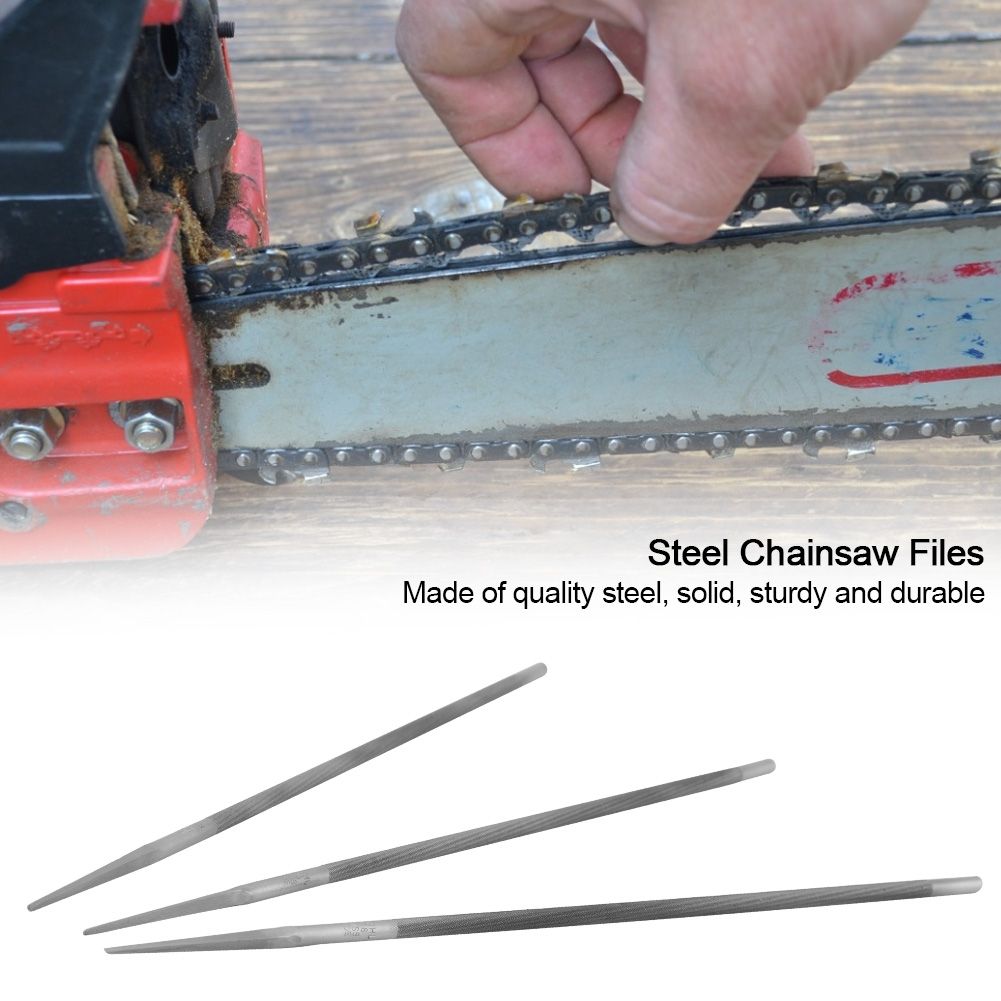 3Pcs/set 3/16" 4.8mm Round Bearing Steel Sharpening Chainsaw Files Sharpener for Woodwork