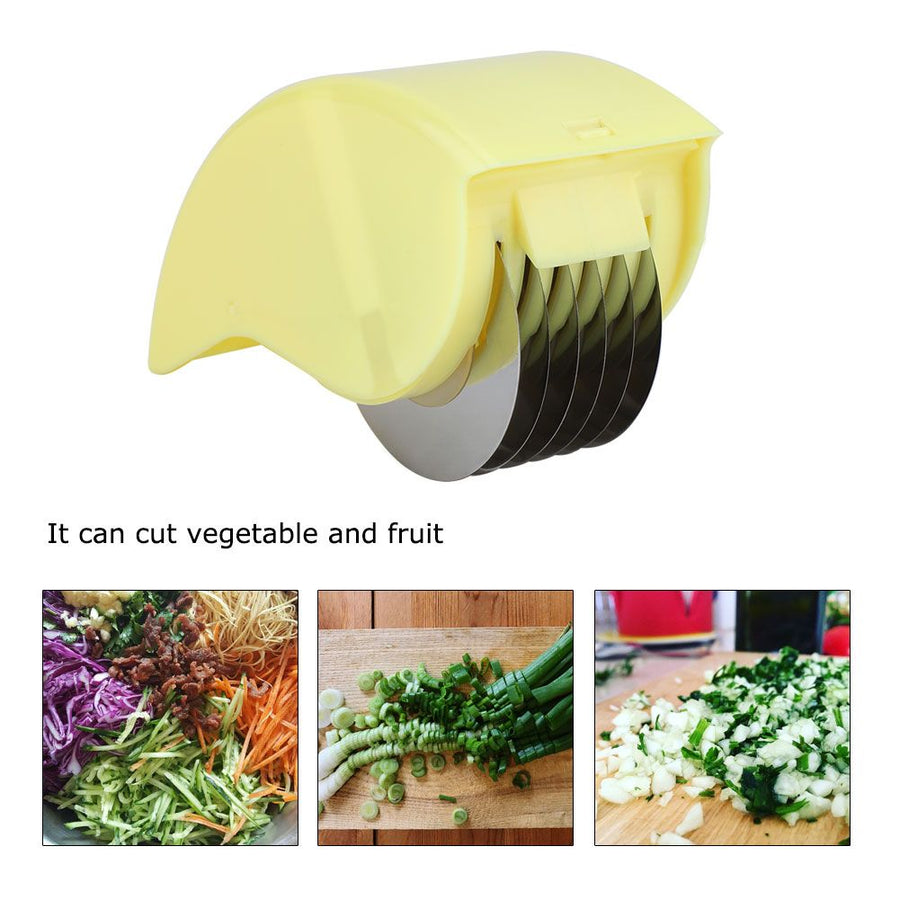 Stainless Steel Anti rust Rolling Cutter Mincer Vegetable Kitchen Tool(Yellow)