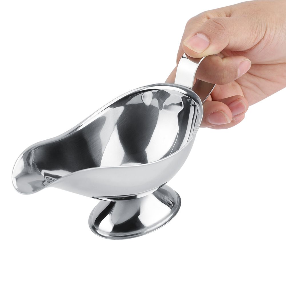 Stainless Steel Steak Pepper Sauce Boat Seasoning Container for Restaurant Kitchen(5oz)