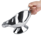 Stainless Steel Steak Pepper Sauce Boat Seasoning Container for Restaurant Kitchen(10oz) - Top-Down View