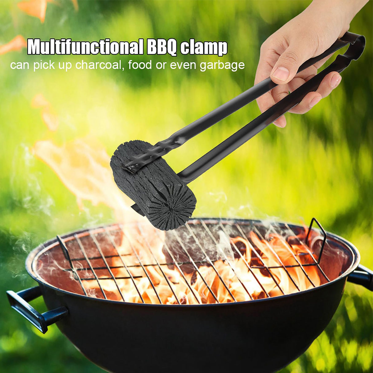 Multifunctional Metal BBQ Clip Tongs Clamp for Garbage Charcoal Serving Tools