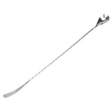 Stainless Steel Bar Cocktail Stirring Spoon With Fork Mixing Drink Puddler Mixer - Front View