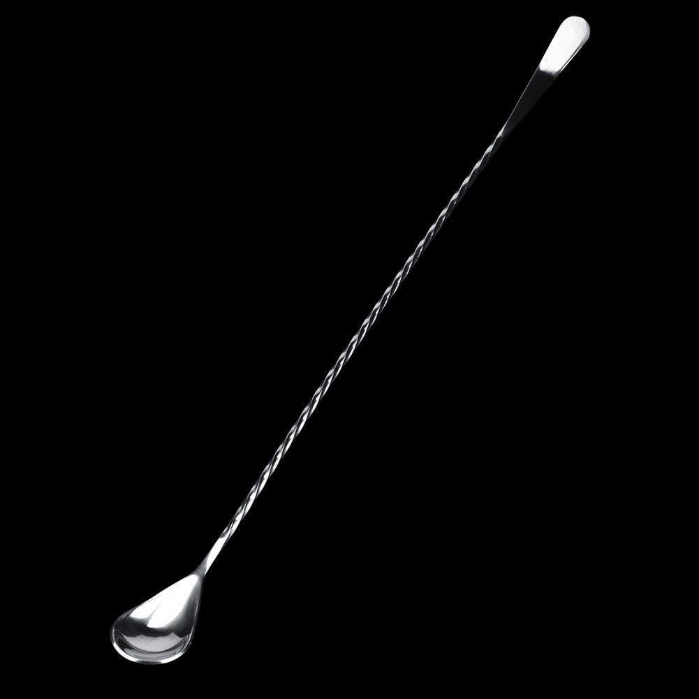 Stainless Steel Bar Cocktail Stirring Spoon With Fork Mixing Drink Puddler Mixer