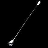 Stainless Steel Bar Cocktail Stirring Spoon With Fork Mixing Drink Puddler Mixer
