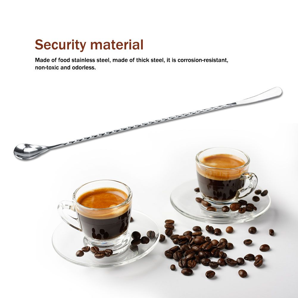 Stainless Steel Bar Cocktail Stirring Spoon With Fork Mixing Drink Puddler Mixer