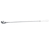 Stainless Steel Bar Cocktail Stirring Spoon With Fork Mixing Drink Puddler Mixer - Close-Up Angle