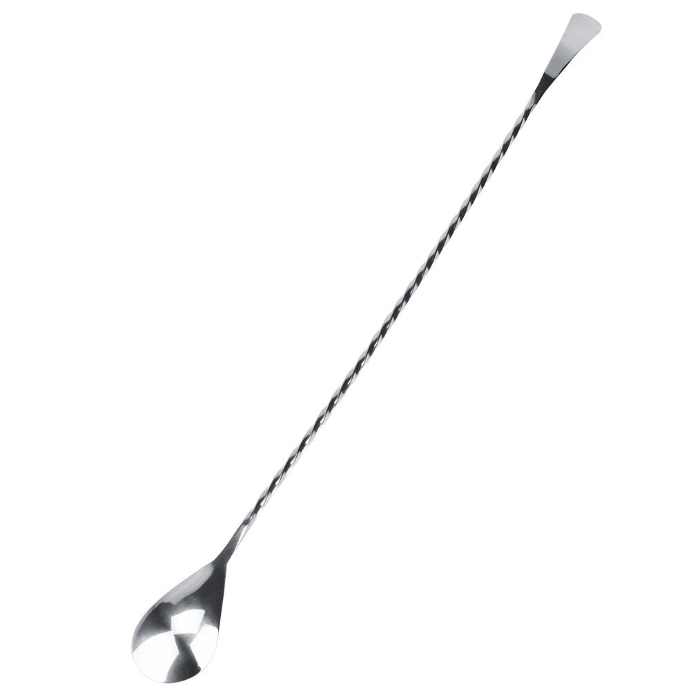 Stainless Steel Bar Cocktail Stirring Spoon With Fork Mixing Drink Puddler Mixer