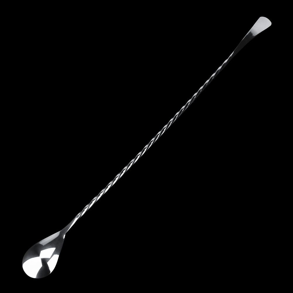 Stainless Steel Bar Cocktail Stirring Spoon With Fork Mixing Drink Puddler Mixer