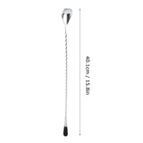 Stainless Steel Bar Cocktail Stirring Spoon With Fork Mixing Drink Puddler Mixer