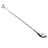 Cocktail Drink Mixer Stainless Steel Stirring Mixing Spoon Ladle Muddler Bar - Front View