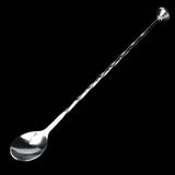 Cocktail Drink Mixer Stainless Steel Stirring Mixing Spoon Ladle Muddler Bar - Side View