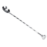 Cocktail Drink Mixer Stainless Steel Stirring Mixing Spoon Ladle Muddler Bar - Low Angle