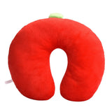 Soft Cotton U shaped Pillow for Baby Kids Travel Car Seat Neck Rest (Strawberry)