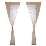 100 x 200 cm Butterfly Print Sheer Vintage Embroidery Voile Window Panels Yellow & Green