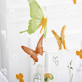 100 x 200 cm Butterfly Print Sheer Vintage Embroidery Voile Window Panels Yellow & Green