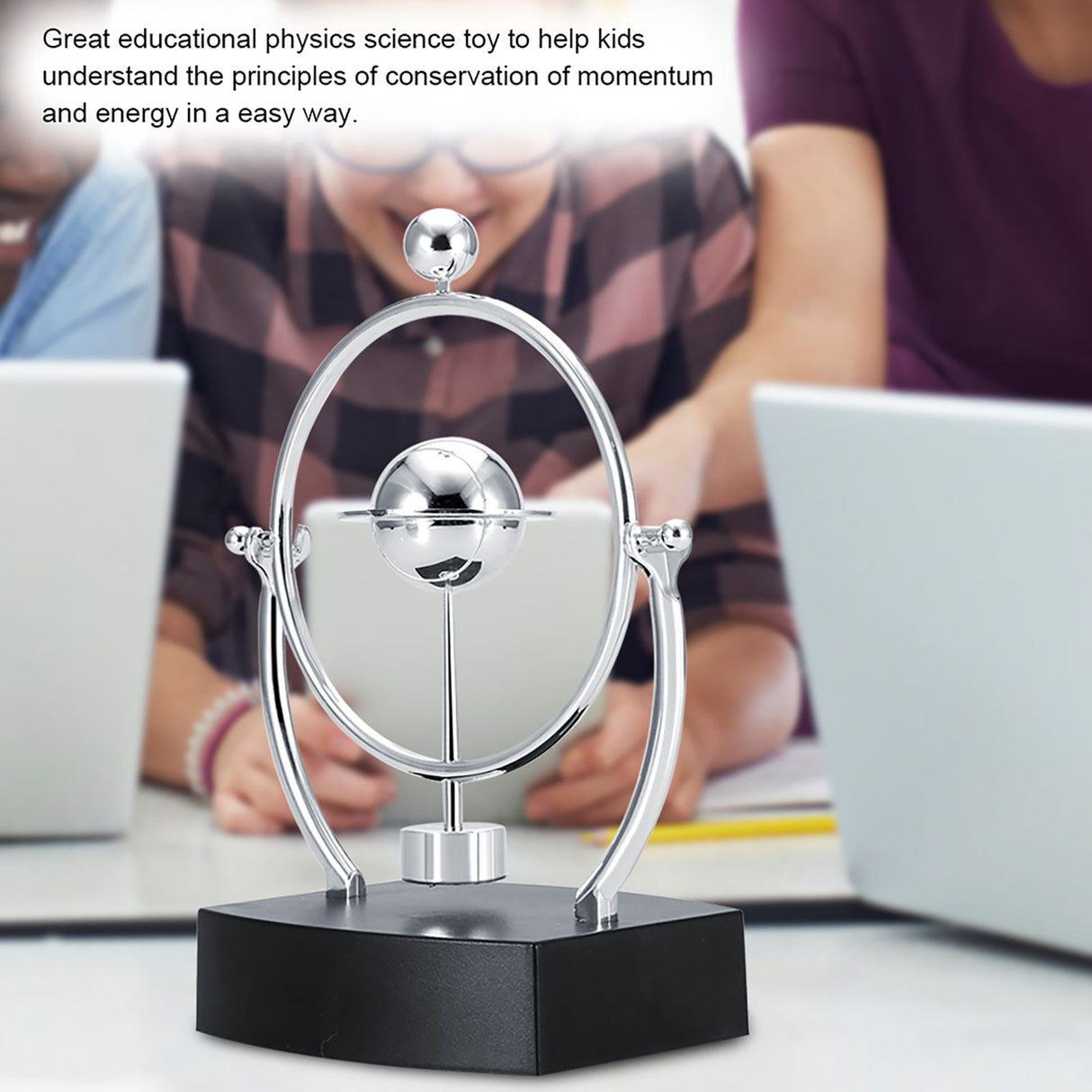Creative Revolving Gadget Perpetual Motion Desk Office Decor Physics Science Art Toy