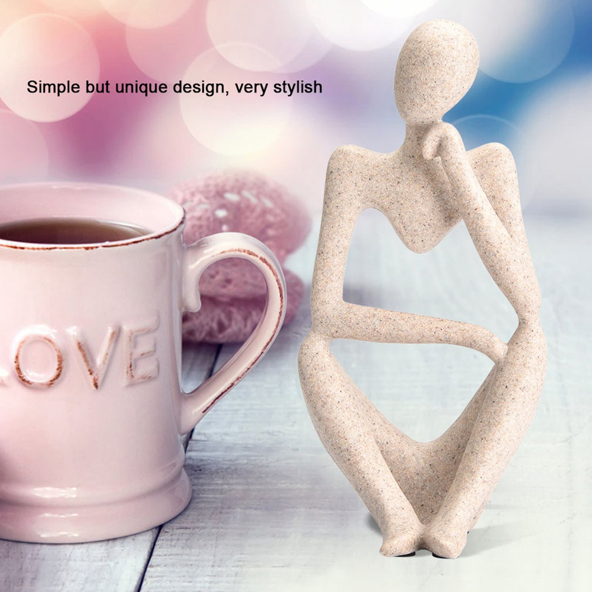 Abstract Character Figurines Thinker Desk Decor Home Decoration Ornament