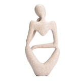 Abstract Character Figurines Thinker Desk Decor Home Decoration Ornament - Close-Up Angle