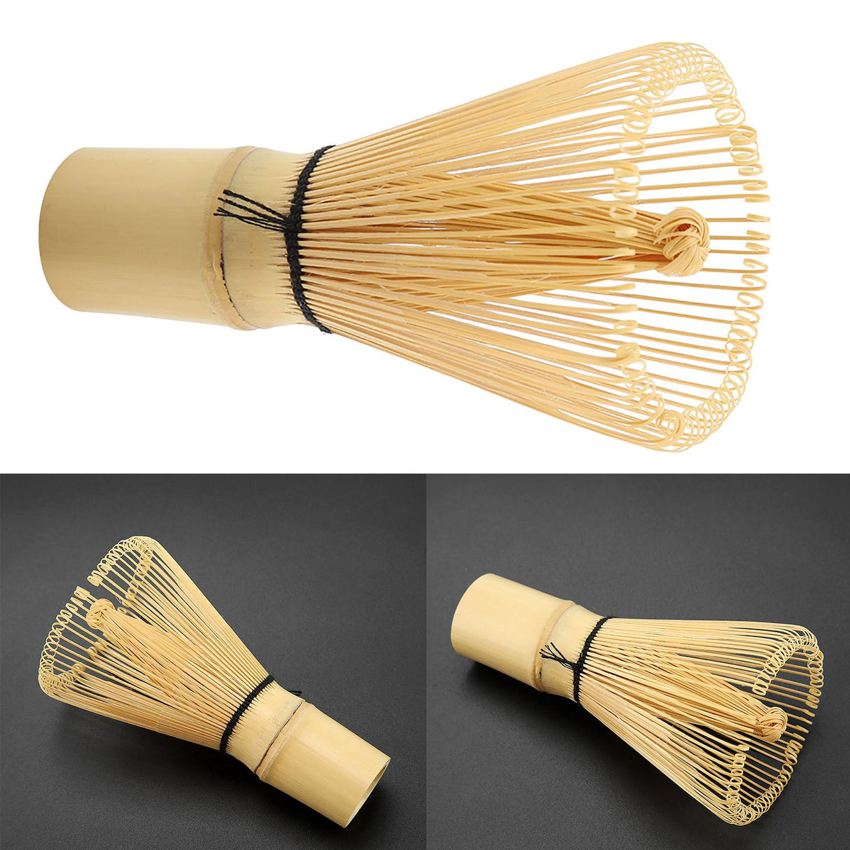 Natural Bamboo Tea Whisk Chasen Preparing Matcha Powder Brush Tool(80 Prongs)
