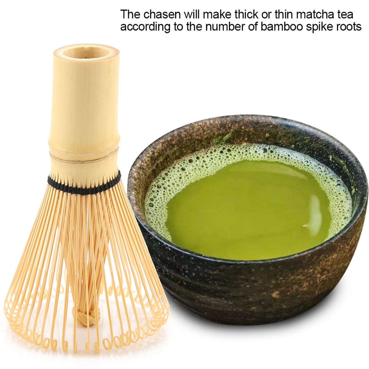 Natural Bamboo Tea Whisk Chasen Preparing Matcha Powder Brush Tool(54 Prongs)