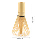 Natural Bamboo Tea Whisk Chasen Preparing Matcha Powder Brush Tool(72 Prongs) - Low Angle