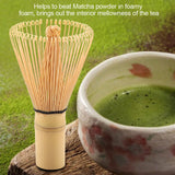 Natural Bamboo Tea Whisk Chasen Preparing Matcha Powder Brush Tool(64 Prongs)
