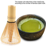 Natural Bamboo Tea Whisk Chasen Preparing Matcha Powder Brush Tool(64 Prongs)