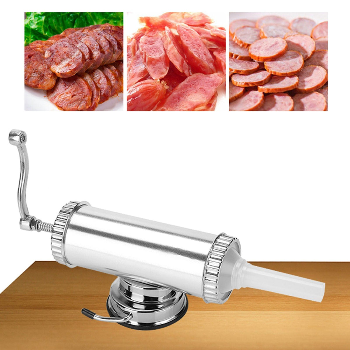 2 LB Aluminum Alloy Sausage Stuffer Maker Meat Filler Kit for Home Use