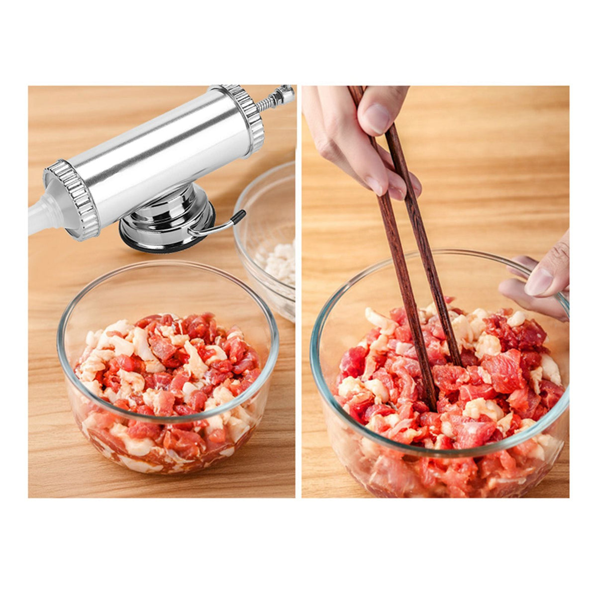 2 LB Aluminum Alloy Sausage Stuffer Maker Meat Filler Kit for Home Use