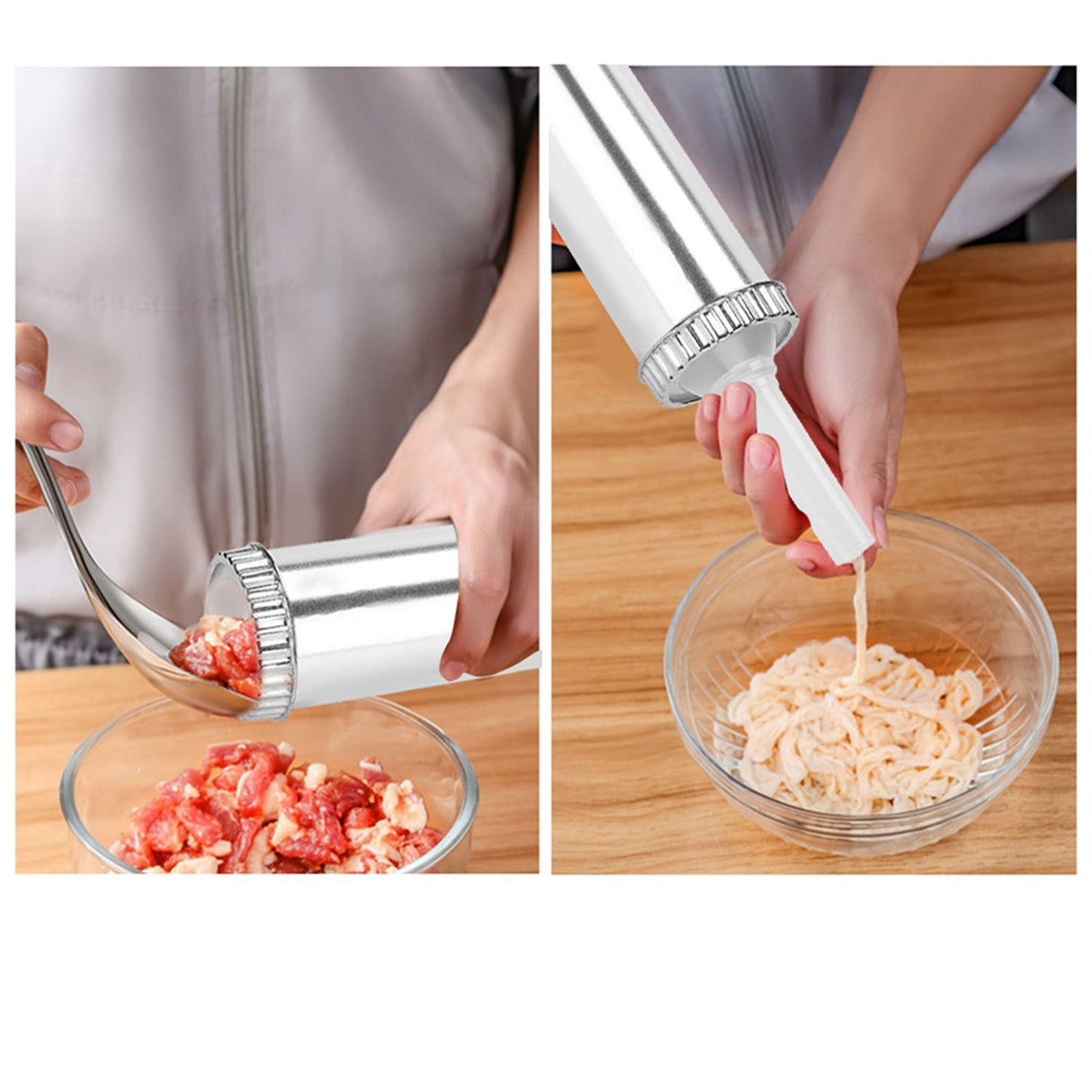 2 LB Aluminum Alloy Sausage Stuffer Maker Meat Filler Kit for Home Use