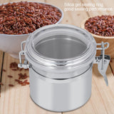 Stainless Steel Coffee Canister Food Storage Jar Tea Sugar Milk Powder Container (13*11cm) - Front View