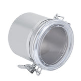 Stainless Steel Coffee Canister Food Storage Jar Tea Sugar Milk Powder Container (13*11cm) - Close-Up Angle