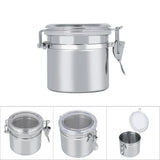 Stainless Steel Coffee Canister Food Storage Jar Tea Sugar Milk Powder Container (13*11cm) - Extra Image