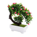 Artificial Bonsai Fake Blossom Flower Potted Plant Home Office Decor - Front View
