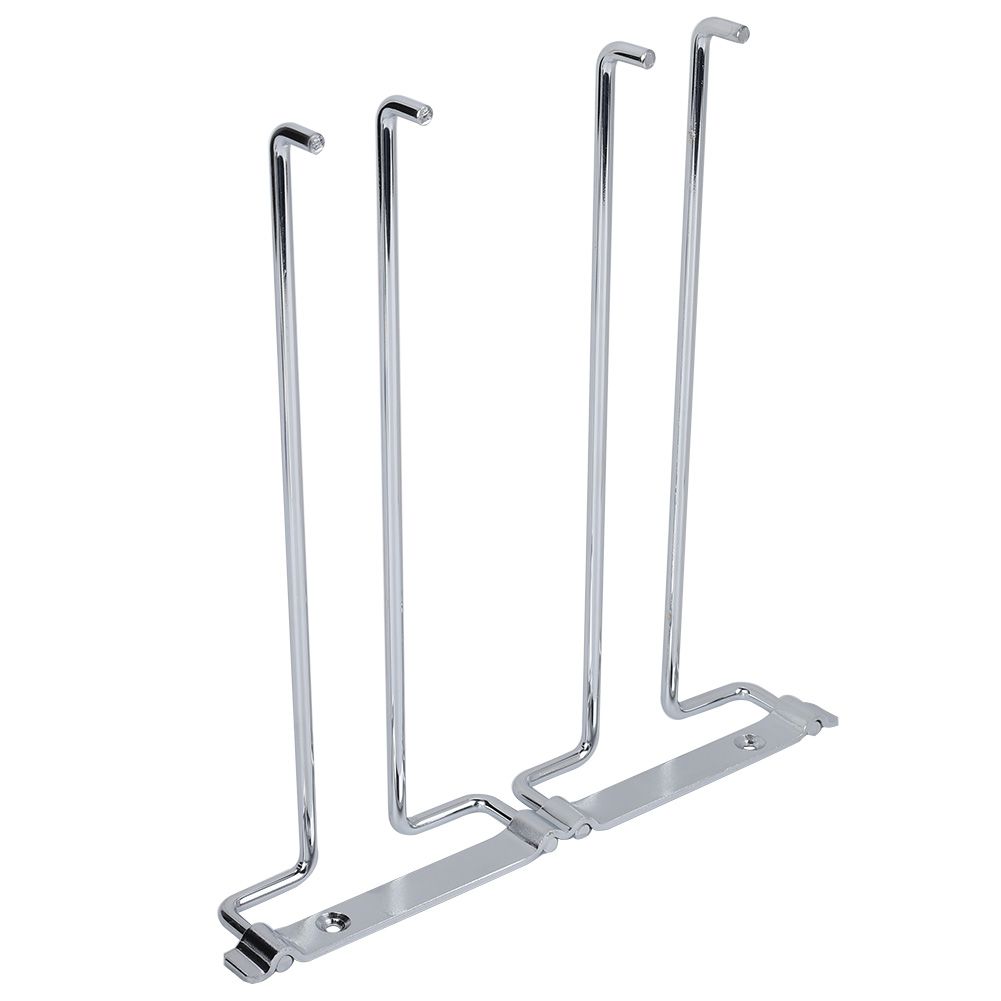 Double Row Iron Chrome Wine Glasses Holder Wall Mount Stemware Rack
