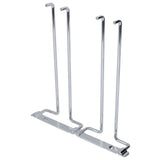 Double Row Iron Chrome Wine Glasses Holder Wall Mount Stemware Rack - Side View