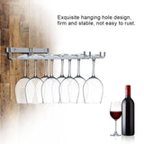 Double Row Iron Chrome Wine Glasses Holder Wall Mount Stemware Rack - 45-Degree Angle