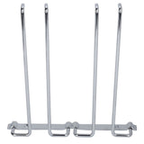Double Row Iron Chrome Wine Glasses Holder Wall Mount Stemware Rack - Close-Up Angle