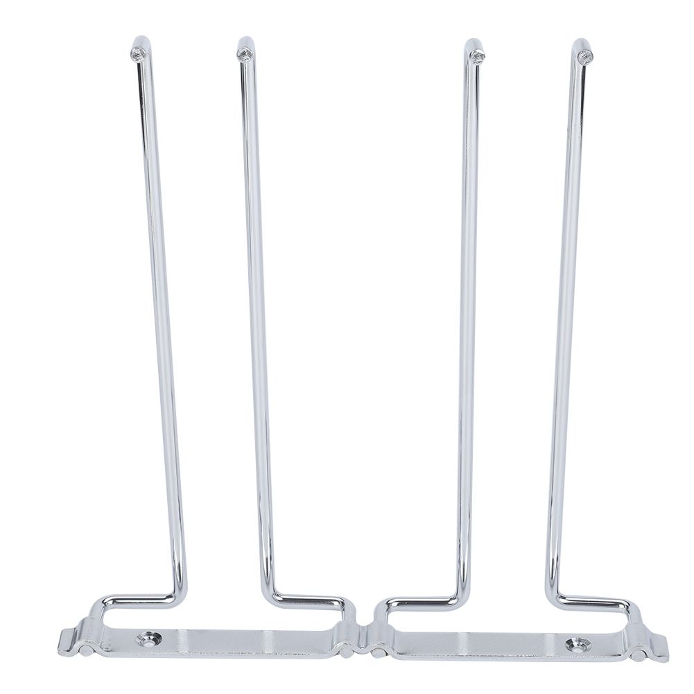 Double Row Iron Chrome Wine Glasses Holder Wall Mount Stemware Rack
