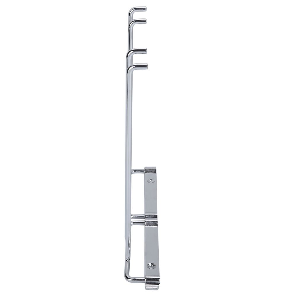 Double Row Iron Chrome Wine Glasses Holder Wall Mount Stemware Rack