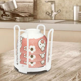 Durable Plastic Folding Healthy Dish Bowl Storage Shelf for Dry Kitchen Good Helper White