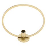 Round Circle Iron Candlestick Craft Desk Candle Holder for Candlelight Dinner (Gold)